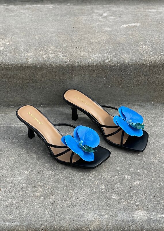 Orchid 3D Flower Kitten Heel Sandal