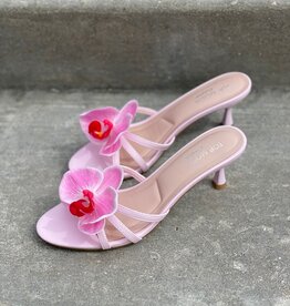 Orchid 3D Flower Kitten Heel Sandal