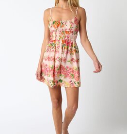 Floral Cami Strap Smocked Mini Dress
