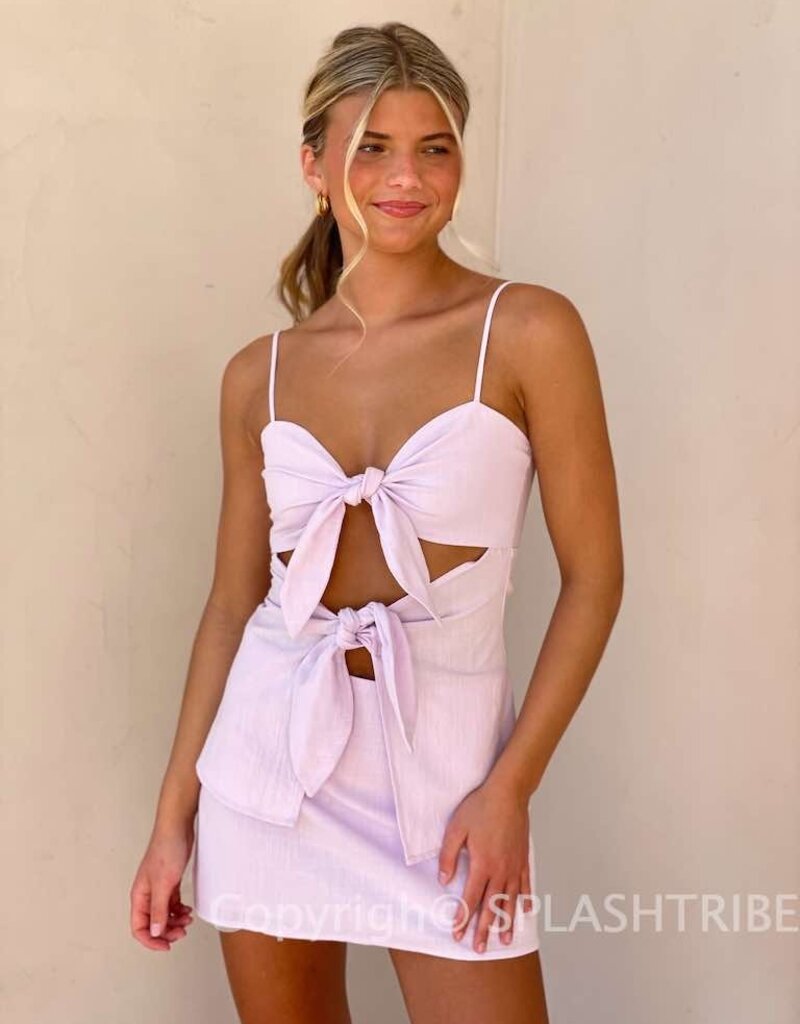 Front Knot Cami and Mini Skirt Set