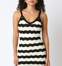 Crochet Chevron Mini Dress
