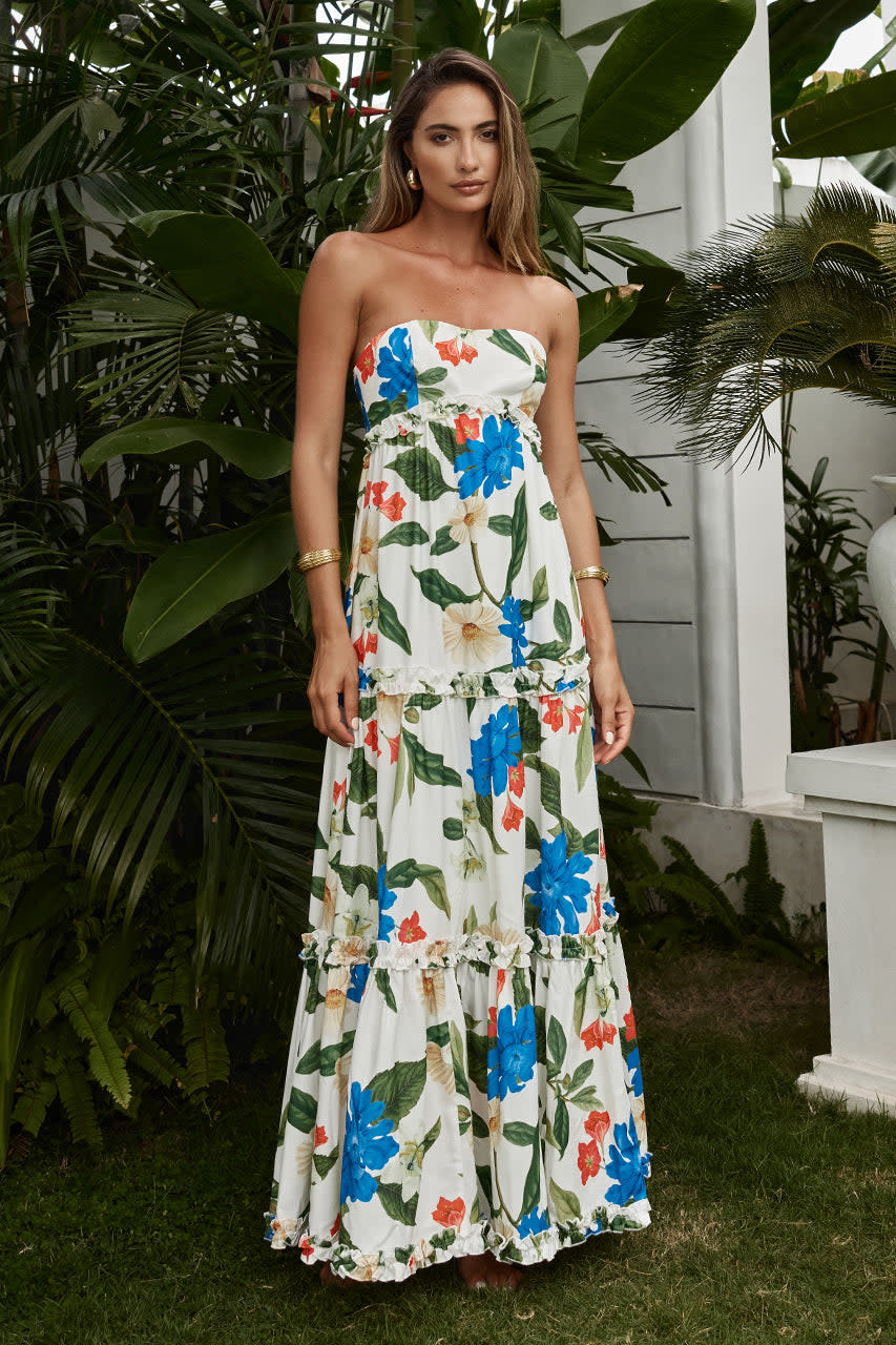 daria maxi dress SOLACE London Daria Maxi Dress in Cream