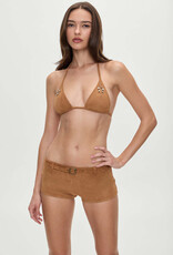 Frankies Bikinis X Bella Hadid Wrangler Suede Booty Shorts