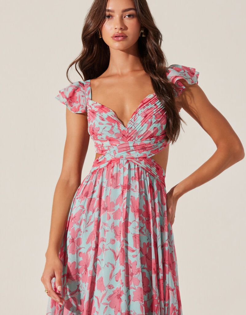 ASTR Primrose Floral Strappy Back Maxi Dress
