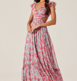 ASTR Primrose Floral Strappy Back Maxi Dress