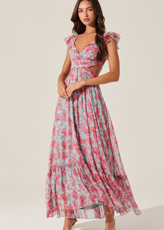 ASTR Primrose Floral Strappy Back Maxi Dress