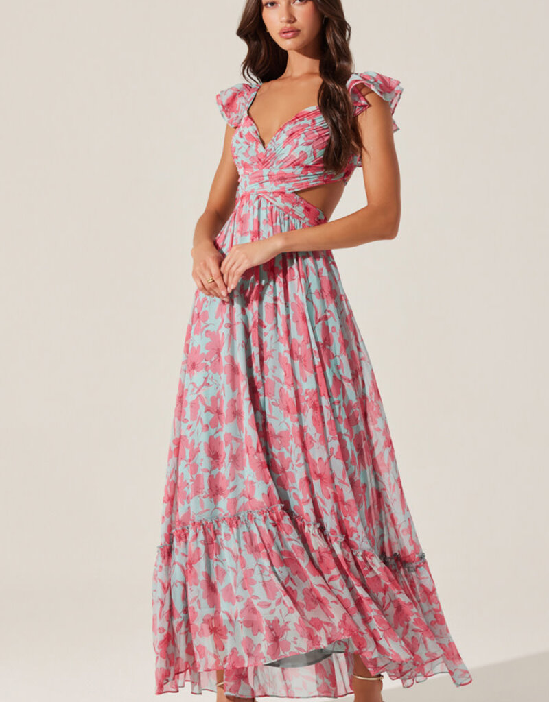 ASTR Primrose Floral Strappy Back Maxi Dress