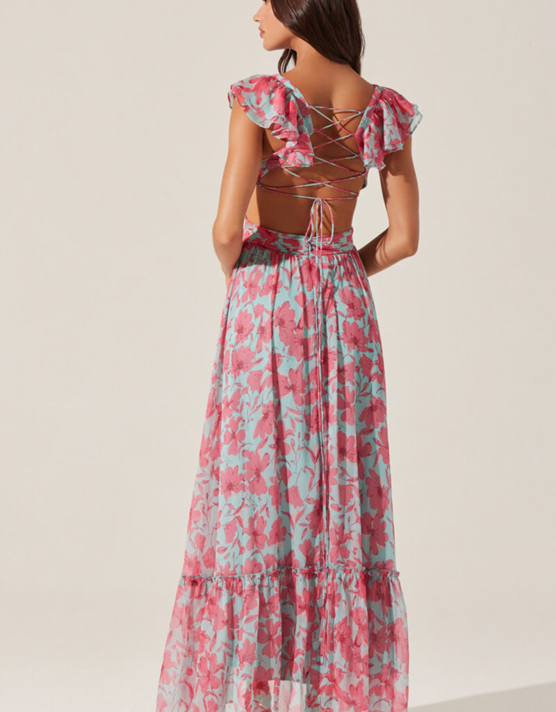 ASTR Primrose Floral Strappy Back Maxi Dress