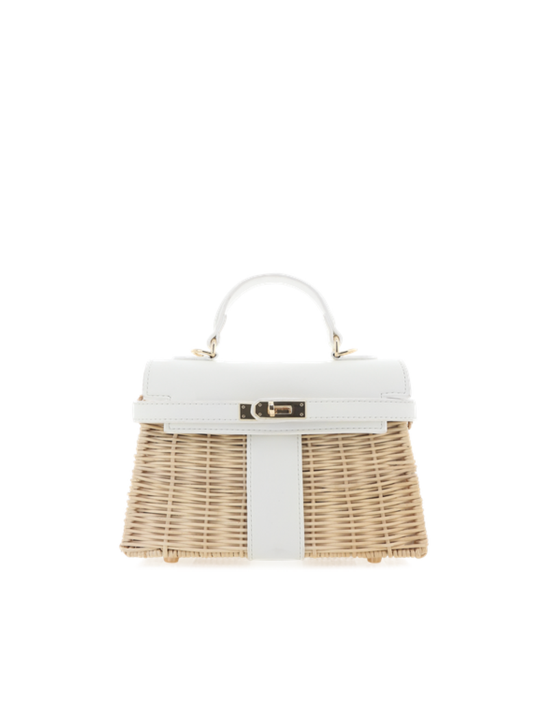 Billini Hariette Rattan Handle Bag Rattan White