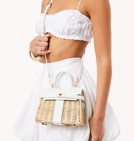 Billini Hariette Rattan Handle Bag Rattan White
