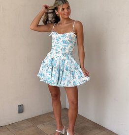 Ivy Floral Bow Accent Mini Dress