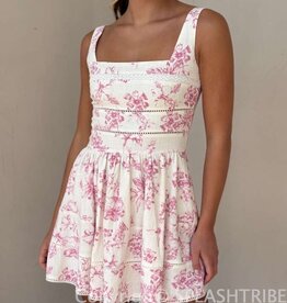 Floral Square Neck Mini Dress