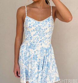 Toile Button Front Mini Dress