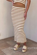 Crochet Stripe Tube Top and Midi Skirt Set