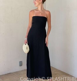 Marisa Linen Strapless Maxi Dress