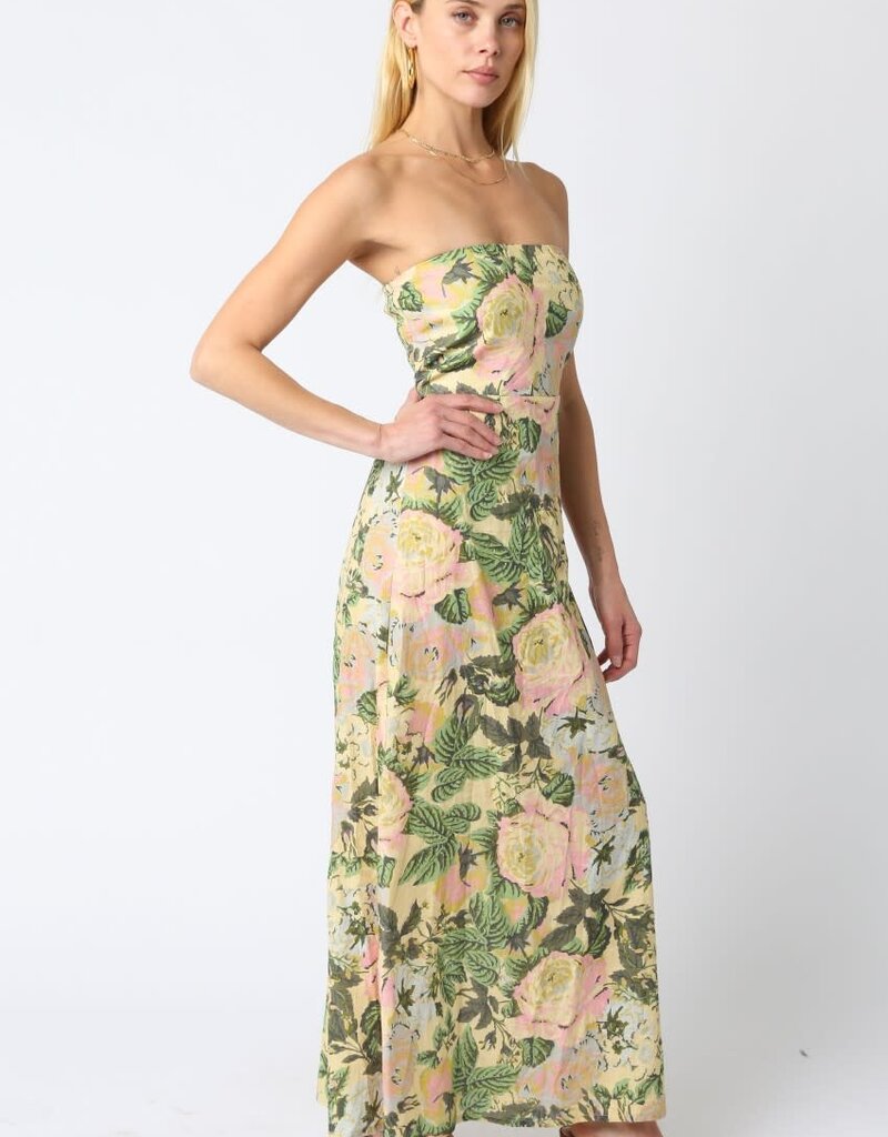 Amina Floral Strapless Maxi Dress