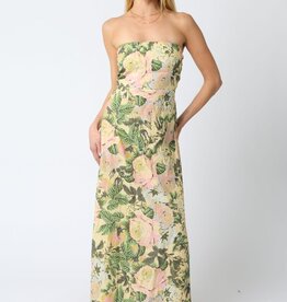 Amina Floral Strapless Maxi Dress