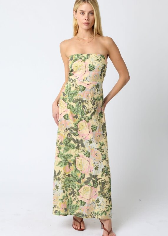 Amina Floral Strapless Maxi Dress