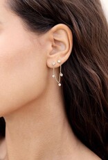 Double Piercing Multi Crystal Dangle Earrings