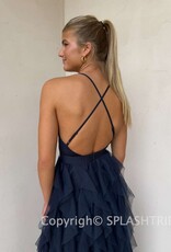 Fabiola Tulle Plunge V Maxi Dress