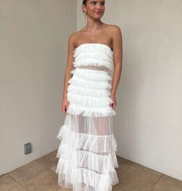 Nicole Ruffled Tulle Maxi Dress