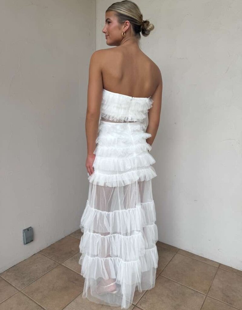 Nicole Ruffled Tulle Maxi Dress