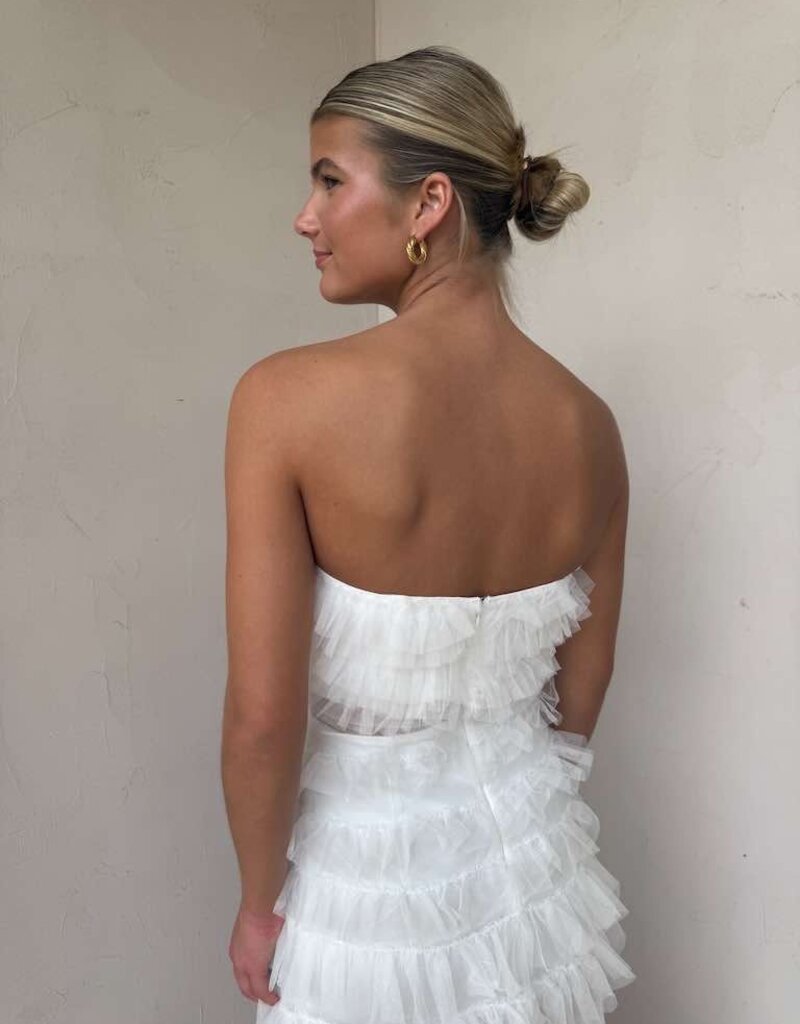 Nicole Ruffled Tulle Maxi Dress