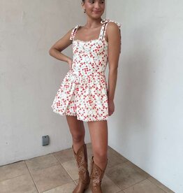 Alicia Floral Shoulder Tie Romper