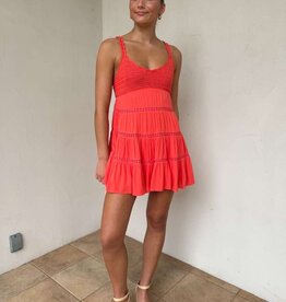 Crochet Bust Scallop Strap Mini Dress