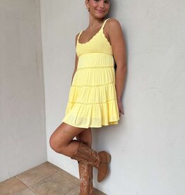 Crochet Bust Scallop Strap Mini Dress