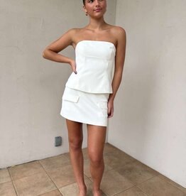 Structured Strapless Top Mini Skirt Set