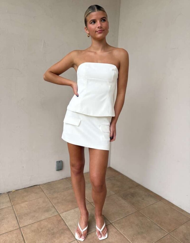 Structured Strapless Top Mini Skirt Set