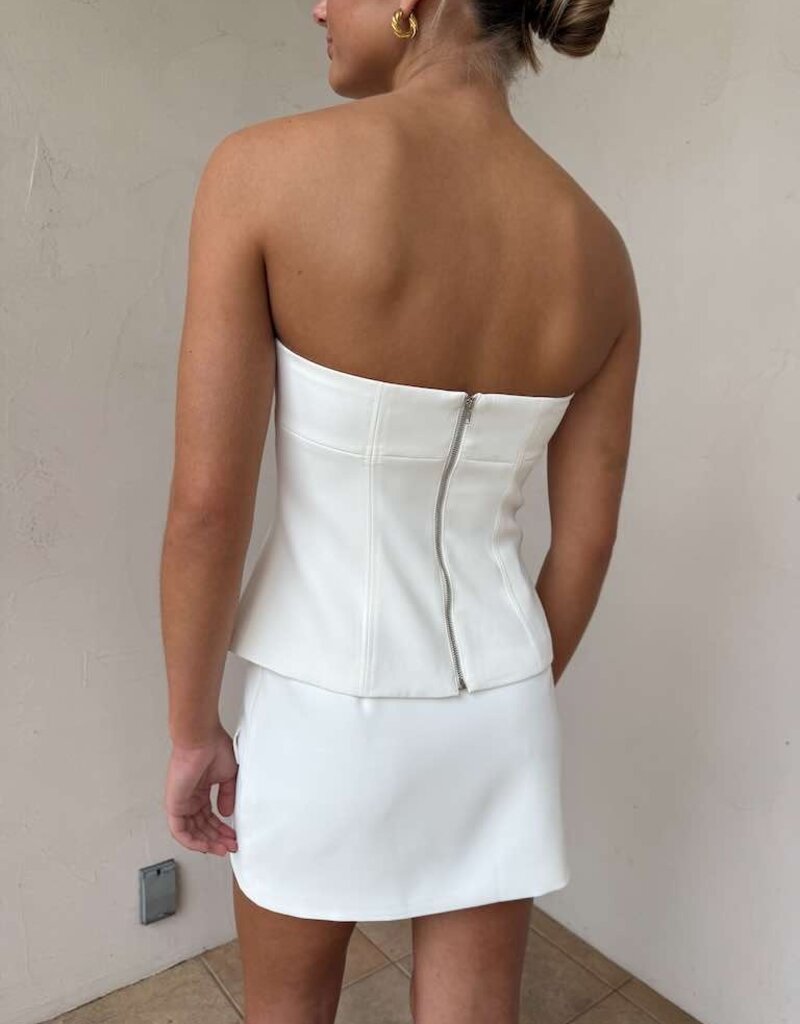 Structured Strapless Top Mini Skirt Set