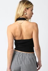 Knit Button Front Halter Top