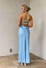 Michelle Satin Strapless Maxi Dress