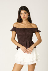 Eyelet Tiered Mini Skirt
