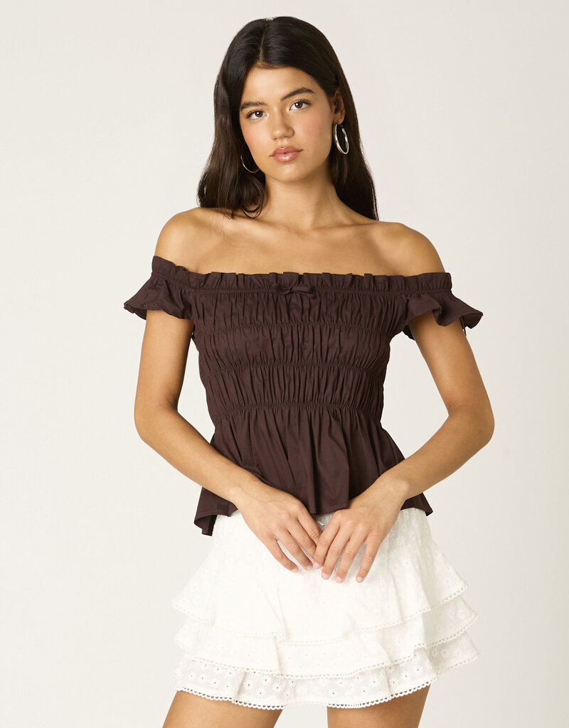 Eyelet Tiered Mini Skirt