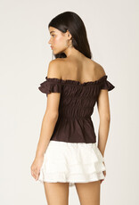 Eyelet Tiered Mini Skirt