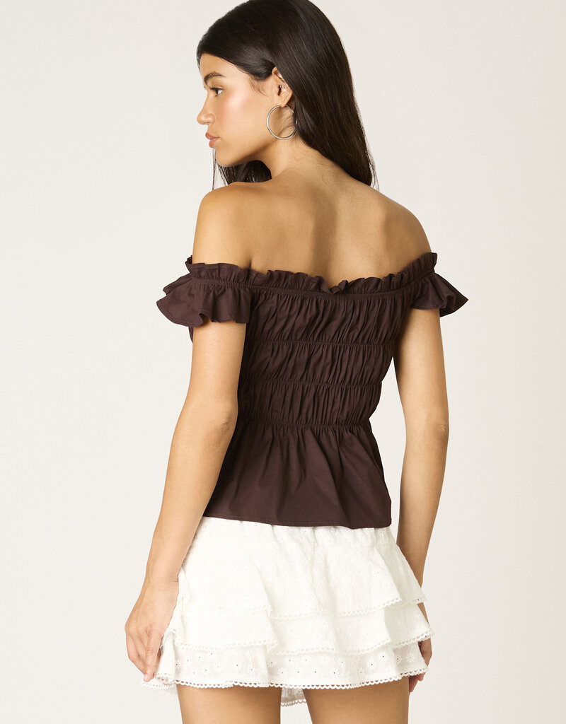 Eyelet Tiered Mini Skirt