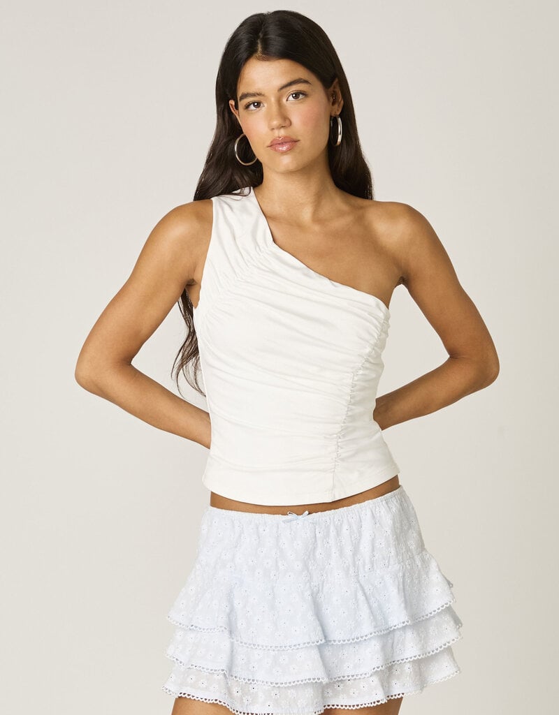 Eyelet Tiered Mini Skirt