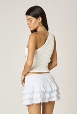 Eyelet Tiered Mini Skirt