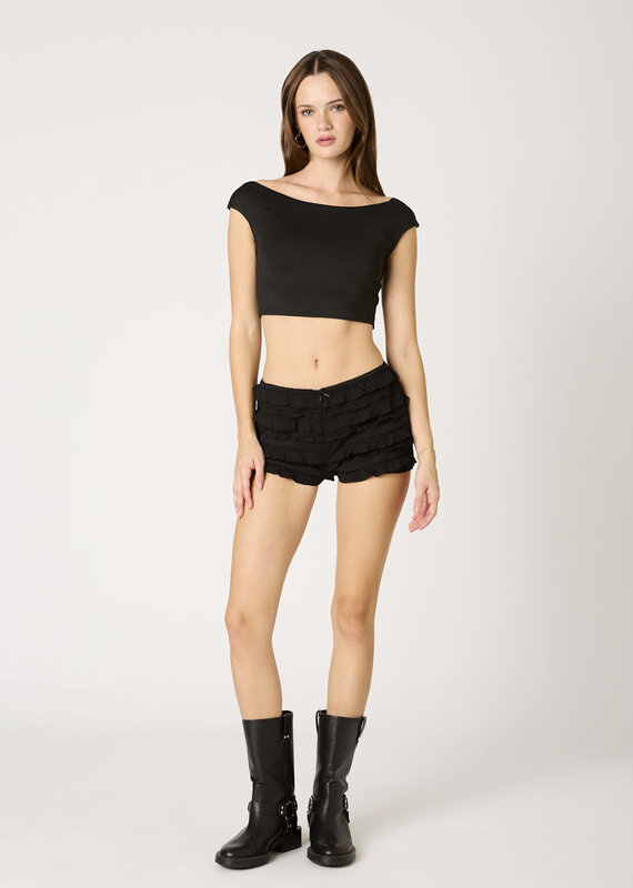 Lace Ruffled Mini Shorts