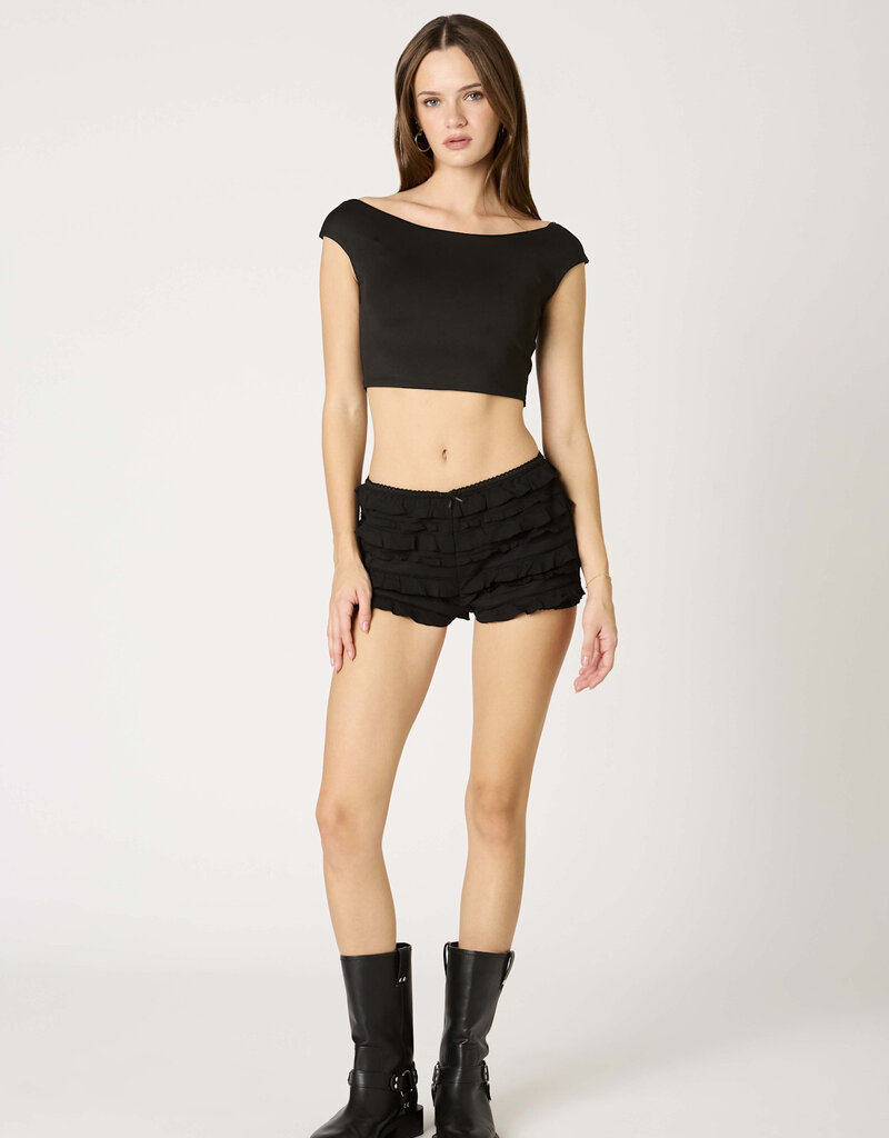 Lace Ruffled Mini Shorts