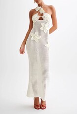 Floral Halter Crochet Maxi Beach Dress