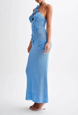 Floral Halter Crochet Maxi Beach Dress