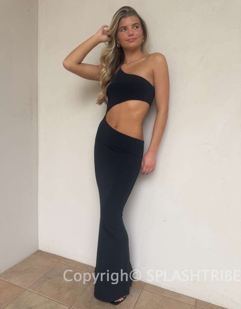 One Shoulder Bodycon Maxi Dress