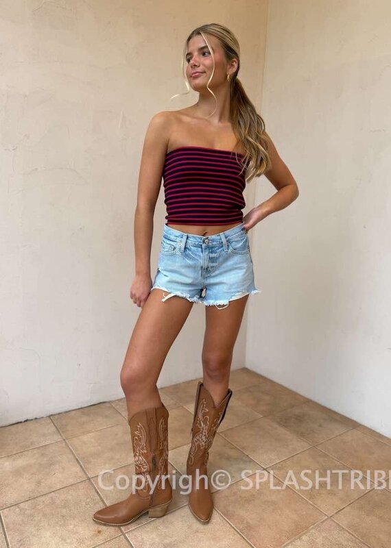 Striped Core Basic Tube Top