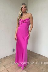 Michelle Satin Strapless Maxi Dress