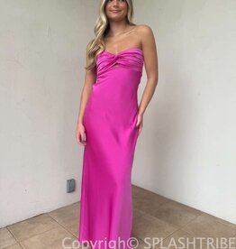 Michelle Satin Strapless Maxi Dress