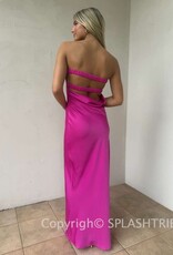 Michelle Satin Strapless Maxi Dress
